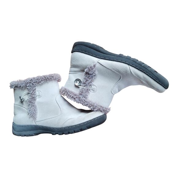 Khombu Iris Winter Snow Boots Side Zip White Suede Women's US 9 - Picture 3 of 9